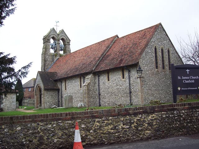 St James Church, Clanfield — dating from 1305, rebuilt 1875